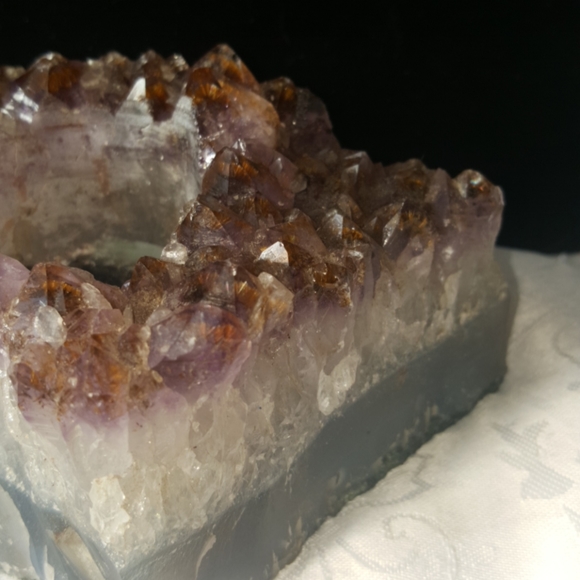 Large Natural ClusterAmethyst Purple Candle Holder - Picture 3 of 6